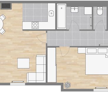 Gut angelegte 2-Zimmerwohnung im Dachgeschoss - Foto 1