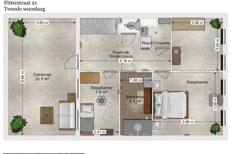 Appartement te huur: Fitterstraat 21 2321 PJ Leiden - Photo 5