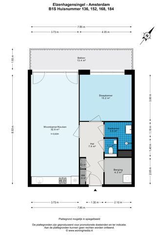 Appartement te huur: Elzenhagensingel 152 1022 LA Amsterdam - Photo 5