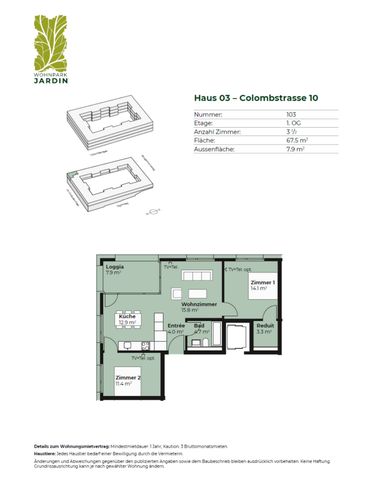 3.5 Zimmer, 67 m², 1. Stock - Photo 2