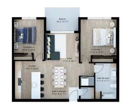 1 room apartment of 62m² in Deux-Montagnes - Photo 2