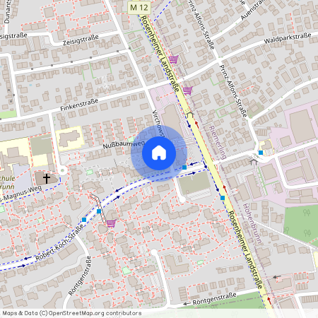 Virchowstraße, 85521 Ottobrunn ca. 11, 5 km south-east of Munich-center