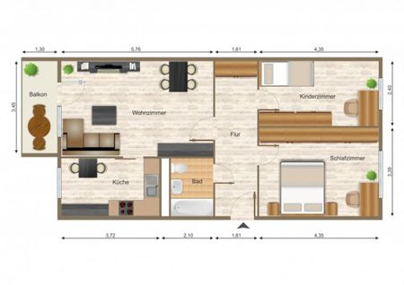 Wohnung, 3 Zimmer (69,07 m²) - Foto 4