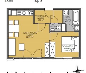 Leistbare 2-Zimmer Wohnung bei U1 Kagraner Platz - Photo 5