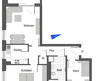 3-Zimmer-Wohnung im Sonnenkamp – ab 8.1.2025 offene Besichtigung je... - Foto 4