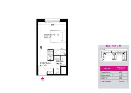 Location Appartement 1 pièce 19m² FRANQUEVILLE ST PIERRE 76520 - Photo 5