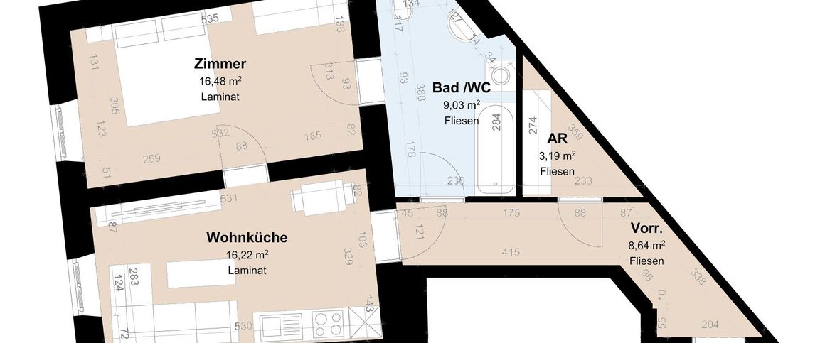 Charmante Altbauwohnung mit 2 Zimmern und Wohnküche - Photo 1