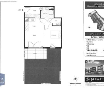 Appartement à louer 2 pièces 44.5m² - Photo 2