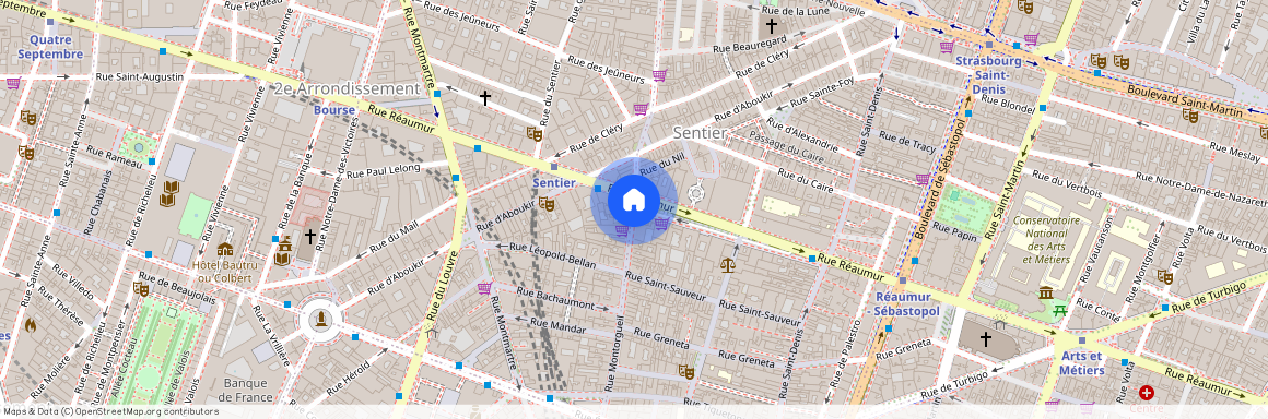 Rue Réaumur et rue des Petits Carreaux 75002 Paris (2e arrondissement)