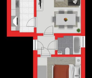 Renovierte und frisch gestrichene 2-Zimmer-Dachgeschosswohnung in L... - Foto 5