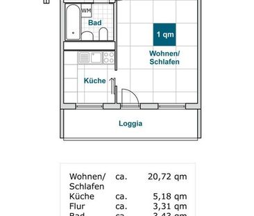 1-Raum-Wohnung mit Balkon - Foto 5