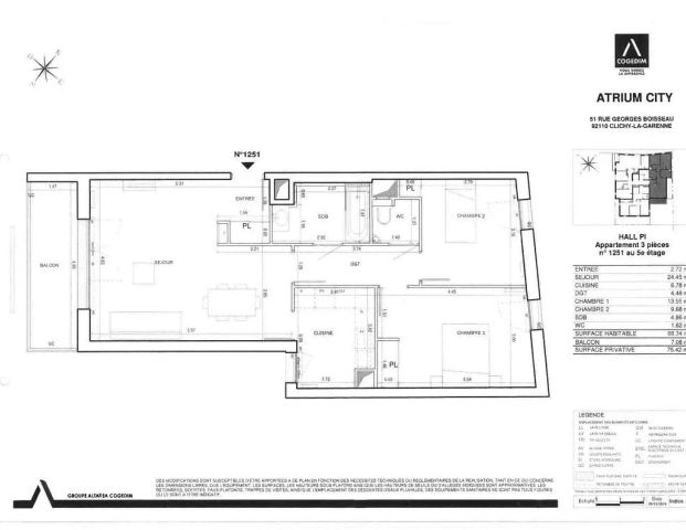 location Appartement T3 DE 68.34m² À CLICHY - Photo 1
