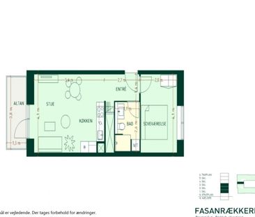 Stor og lys 2-værelses lejlighed med rummelig plantegning og stort ... - Foto 1