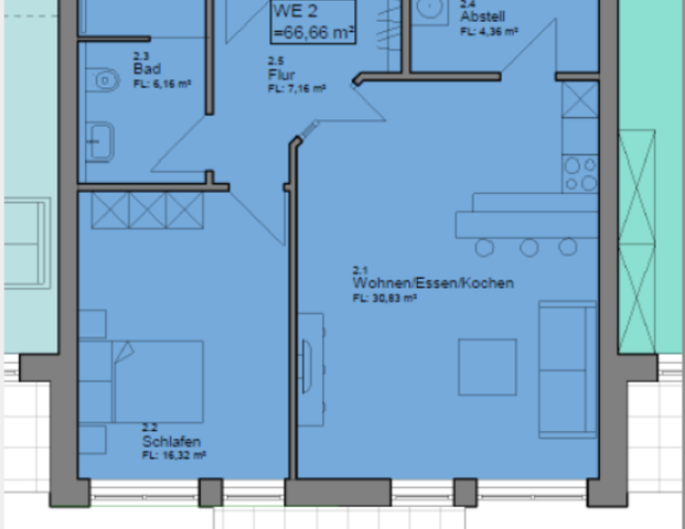 Stilvolle 2 Zimmerwohnung mit Terrasse und Einbauküche - Photo 1