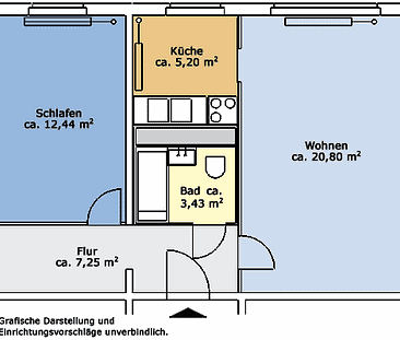 2-Raum-Wohnung in Chemnitz Morgenleite - Foto 1