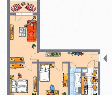 3-Raum-Wohnung mit Balkon und den Spielplatz im Wohnumfeld - Photo 3