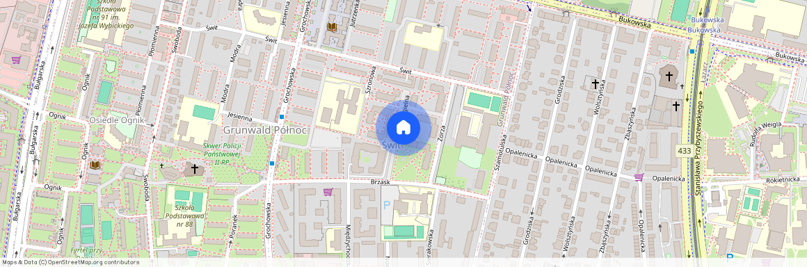 ul. Mgielna, Świt, Grunwald, Poznań, wielkopolskie