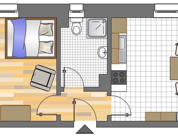 Demnächst frei! 1-Zimmer-Wohnung in Dortmund Körne - Foto 1