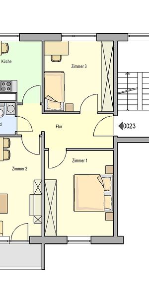 Drei Zimmer, Küche mit Fenster, Balkon - Photo 2