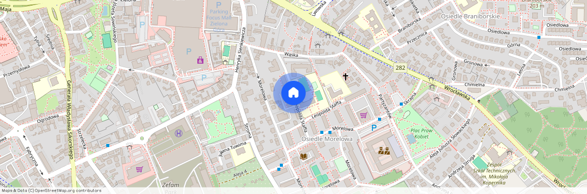 ul. Leopolda Staffa, Osiedle Morelowe, Centrum, Zielona Góra, lubuskie