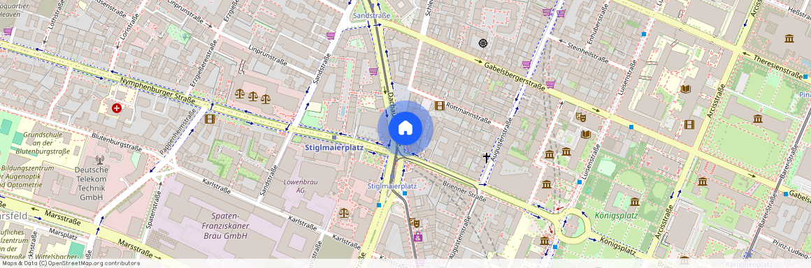 Schleißheimer Straße, 80333 München Maxvorstadt ca. 2, 0 km north-west of Munich-center