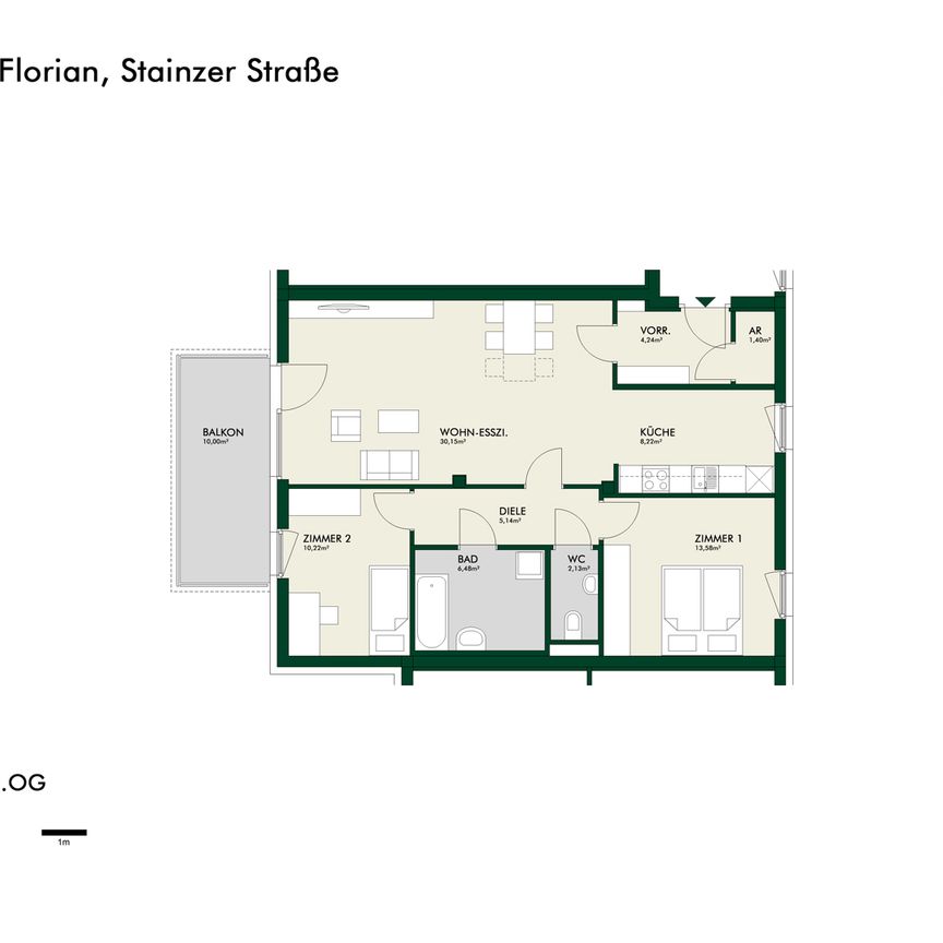 Erstbezug - Sonnige 3-Zimmer-Wohnung im Obergeschoss mit Balkon - Photo 1