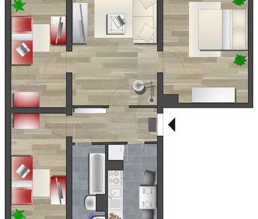 4-Raum-Wohnung mit Tageslichtbad - Photo 1