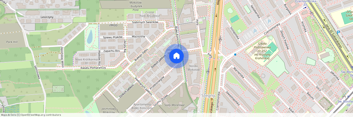 Białej Koniczyny, Stegny, Mokotów, Warszawa, mazowieckie