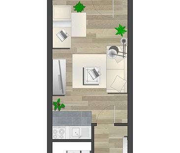 1-Raum-Wohnung mit Einbauküche direkt im Zentrum - Photo 5
