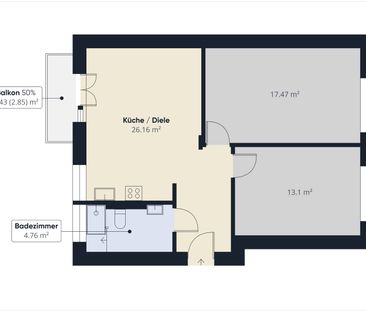 3 Zimmer, 64 m², 2. Stock - Photo 6