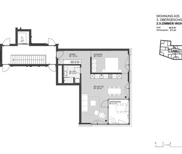 2.5 Zimmer, 65 m², 3. Stock - Photo 6