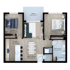 1 room apartment of 62m² in Deux-Montagnes - Photo 2