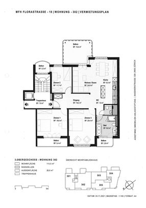 4.5-Zimmer-Wohnung mit vier Balkone im Zentrum von Biel zu vermieten - Foto 1