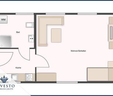 Stylische 1-Zimmer-Wohnung mit Einbauküche, Sanierten Bad in Top-La... - Foto 1