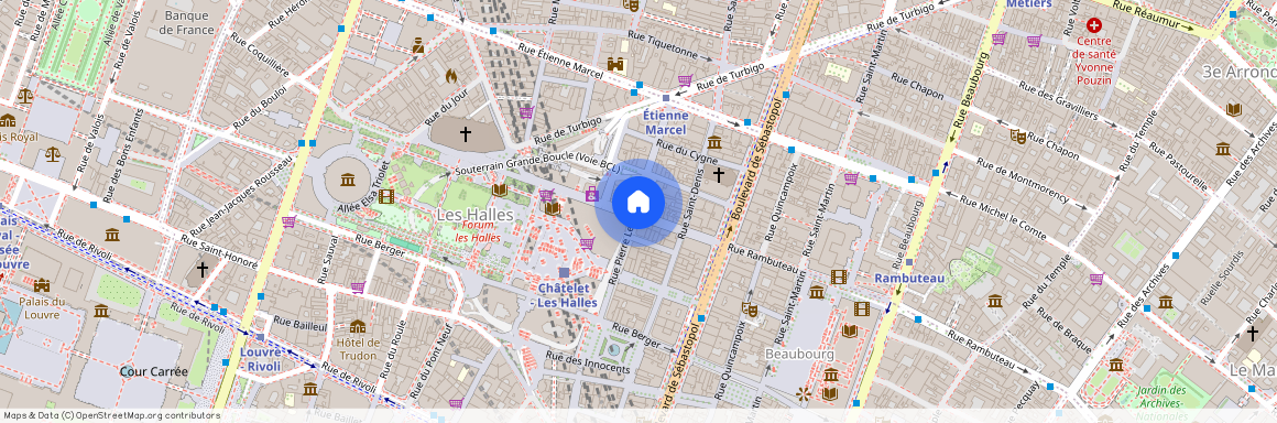 Rue du Cygne, entre Boulevard de Sebastopol et Rue Pierre Lescot 75001 Paris (1er arrondissement)