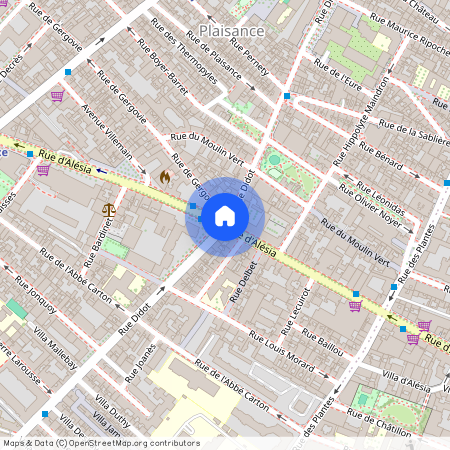 rue de Gergovie et rue Didot 75014 Paris (14e arrondissement)