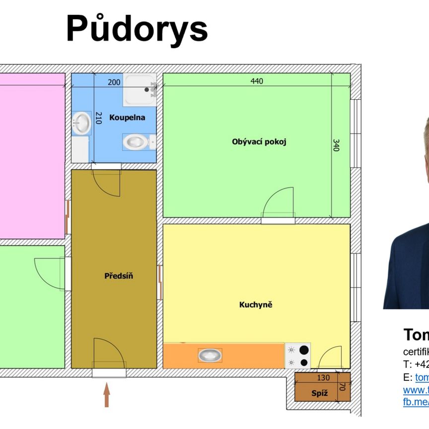 Pronájem bytu 3+1 73 m², Nádražní 1168, Písek - Fotografie 1