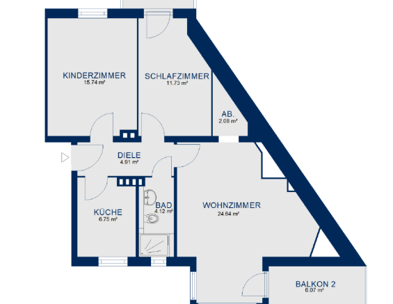 Frisch modernisierte 3-Zimmer-Wohnung mit 2 Balkonen - Foto 1