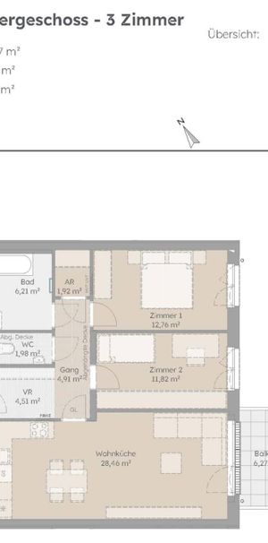 Neubau - 3 Zimmer, Balkon und 2 KFZ-Stellplätze - Photo 2