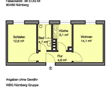 Hell durchflutete 2-Zimmer-Wohnung - Nähe FH und Wöhrder See - Foto 1