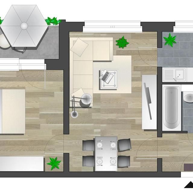 Im Grünen gelegene 2-Raum-Wohnung mit Balkon - Photo 1