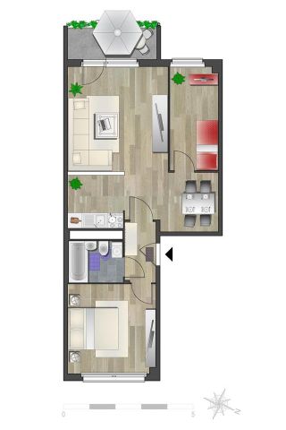 Tolle 3-Raum-Wohnung mit Balkon in sanierter Wohnanlage - Photo 2