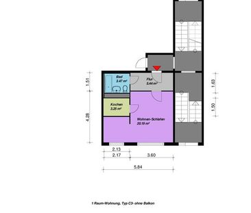 Herrichtung ... 1 - Raum mit Schlafnische in der 3. Etage! - Foto 3