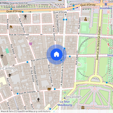 Rue Surcouf et Rue Saint Dominique 75007 Paris (7e arrondissement)