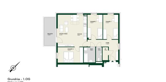 Erstbezug - Sonnige 4-Zimmer-Wohnung im Obergeschoss mit Balkon - Photo 3