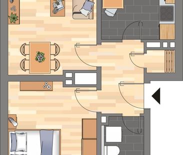 Demnächst frei! 2-Zimmer-Wohnung in Wilhelmshaven Neuengroden - Foto 1