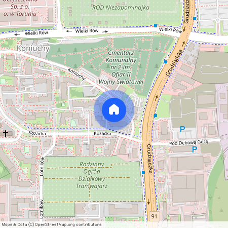 ul. Kozacka, Koniuchy, Toruń, kujawsko-pomorskie