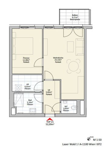 2 Zi Wohnung mit Balkon - nahe U1 (provisionsfrei!) - Foto 3