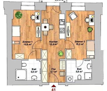 Tolle 2-Zimmer-Wohnung: Barrierefrei ... Balkon ... 2 Bäder ... Lif... - Foto 5