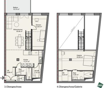 Erstbezug: Moderne 3-Zimmer-Wohnung mit Galerie, Balkon und offener... - Foto 1